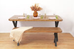 Cleoda Walnut Rustic Dining Table with X type Legs