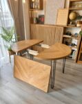 Round Cleoda Extendable Herringbone Dining Table