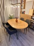 Round Cleoda Extendable Herringbone Dining Table