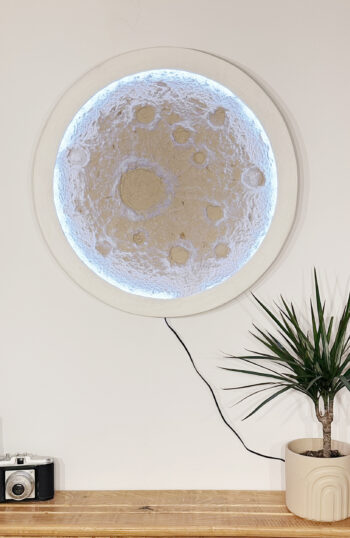 Moon Wall Art - Handmade Illuminated Moon - LED Wall Lamp - Wall Decor